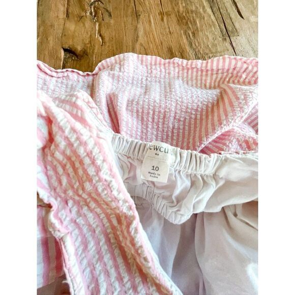 Crewcuts Striped Flutter Sleeve Low Back Seersucker Top Size 10 - Picture 5 of 6